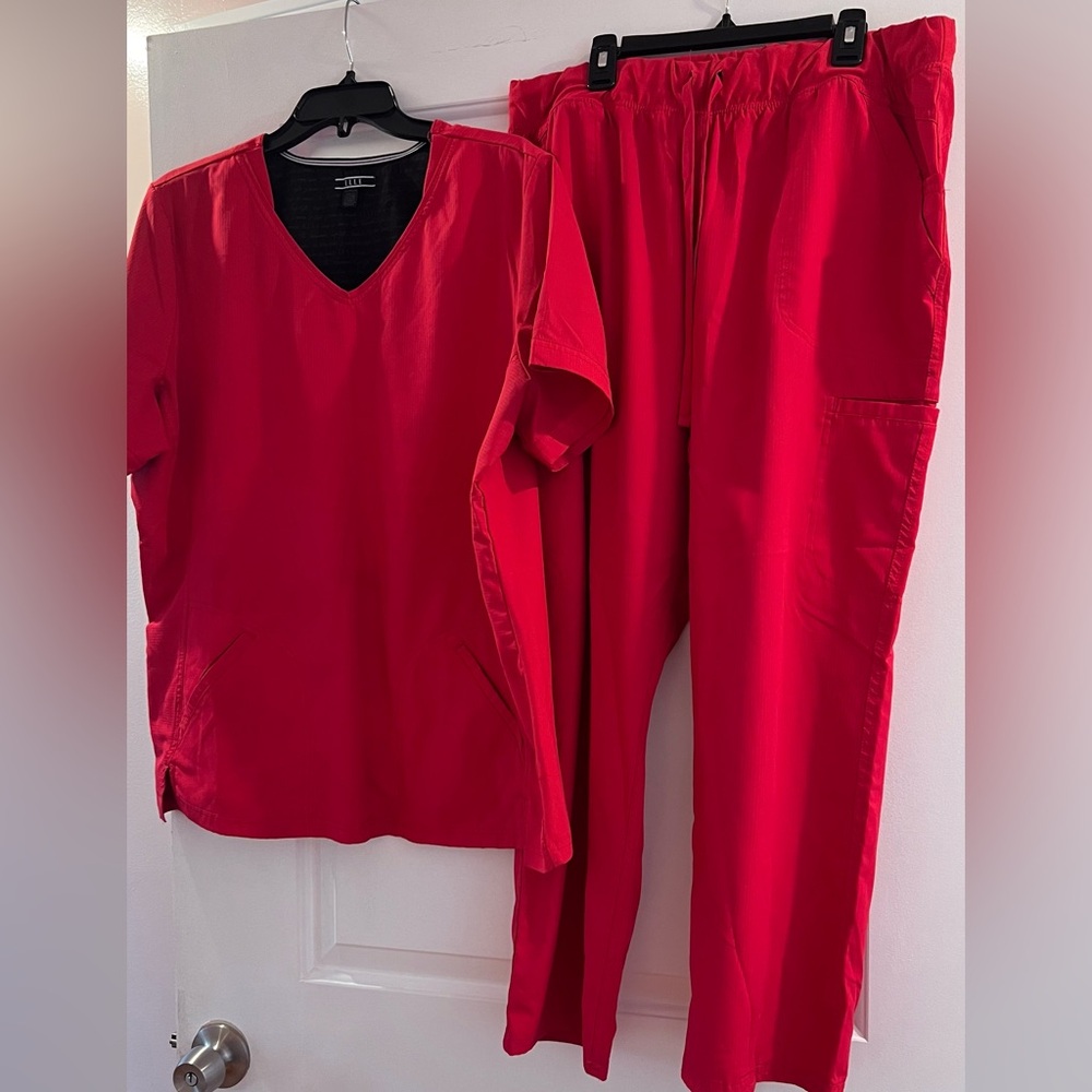 Red Scrub Set